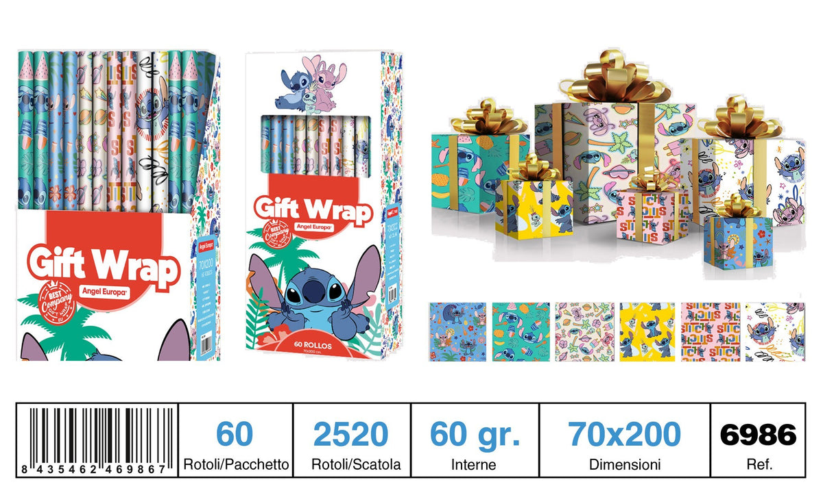 Carta regalo Stitch e Angel in rotolo · art. 469867