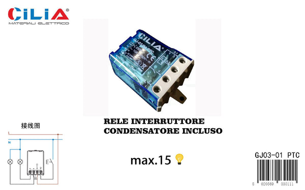Relè interruttore PTC GJ03-01 con condensatore