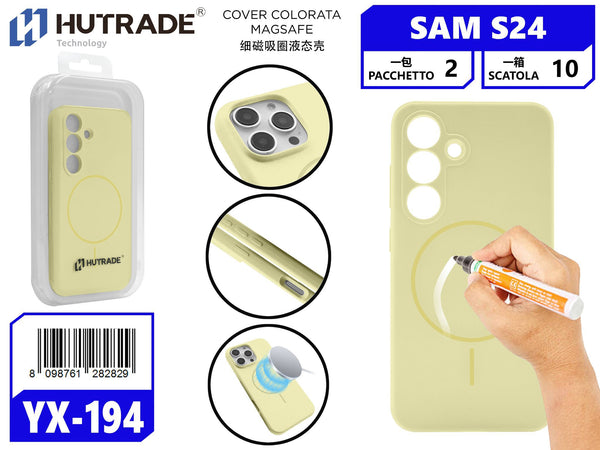 YX-194 COVER COLORATA MAGSAFE SAM S24 GIALLO
