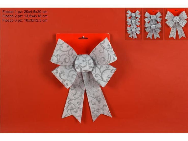 Fiocchi 3ass.velluto bianco decoro glitter silver pj19-4/s-pj19-4-2/-4-3