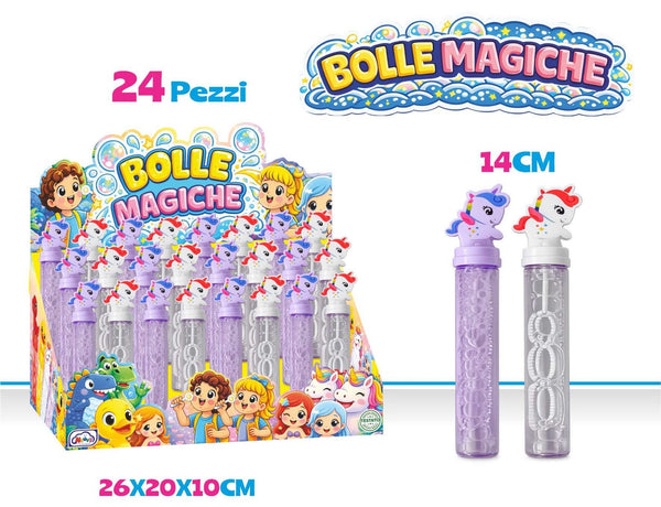 D.BOX 24PCS BOLLE MAGICHE 14 cm UNICORNO 4 COL. ASS.