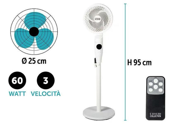 Ventilatore piant.60w displtimtelec bianco