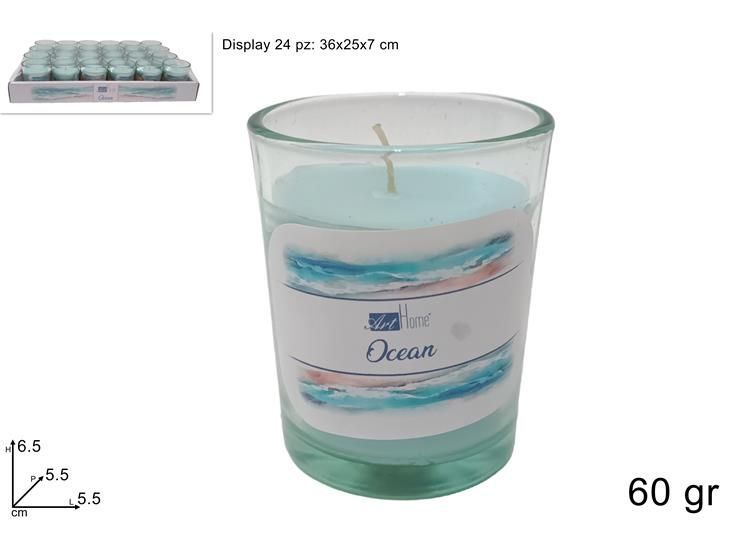 Candela profumata ocean 60 gr in bicchiere vetro 2304135-ocean