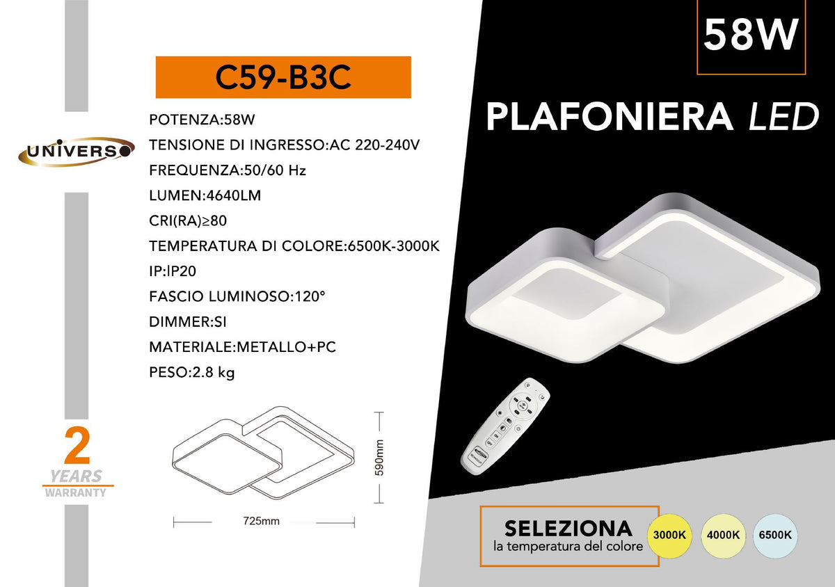 Lampada Da Soffitto Universo – C59-B3C