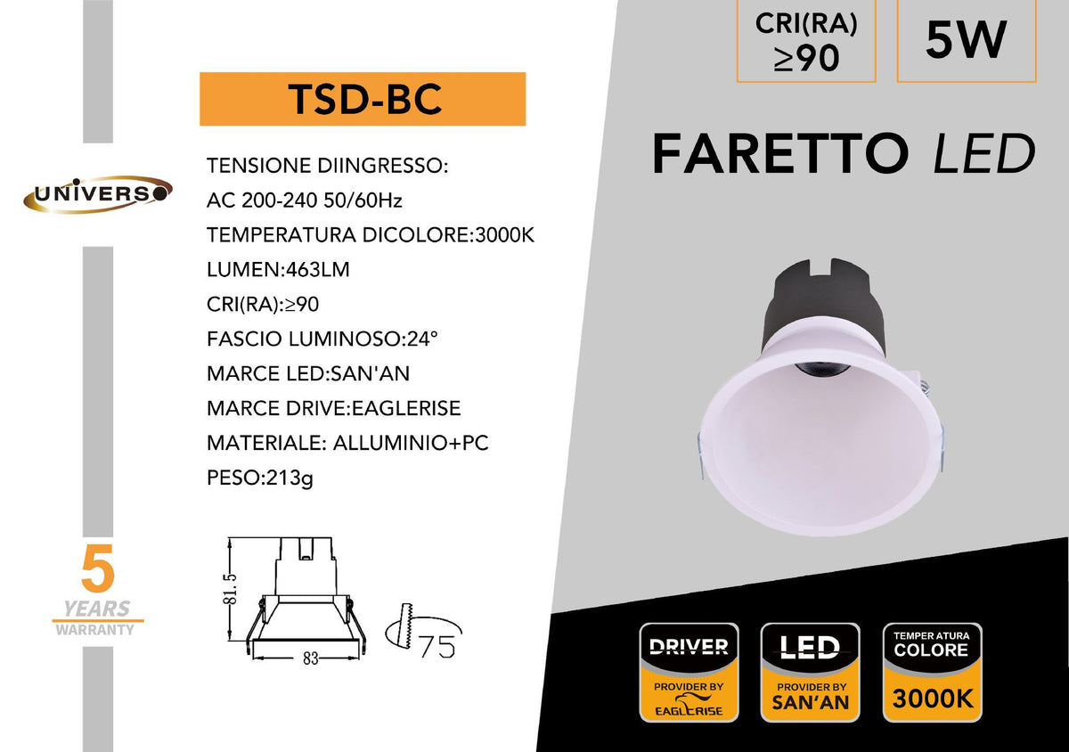 Faretto Da Soffitto Universo – TSD-BC