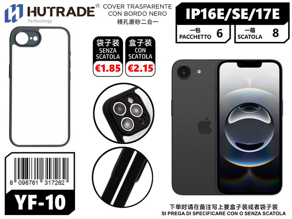 COVER TRASPARENTE CON BORDO NERO IP16E/SE2025 – YF10 660027