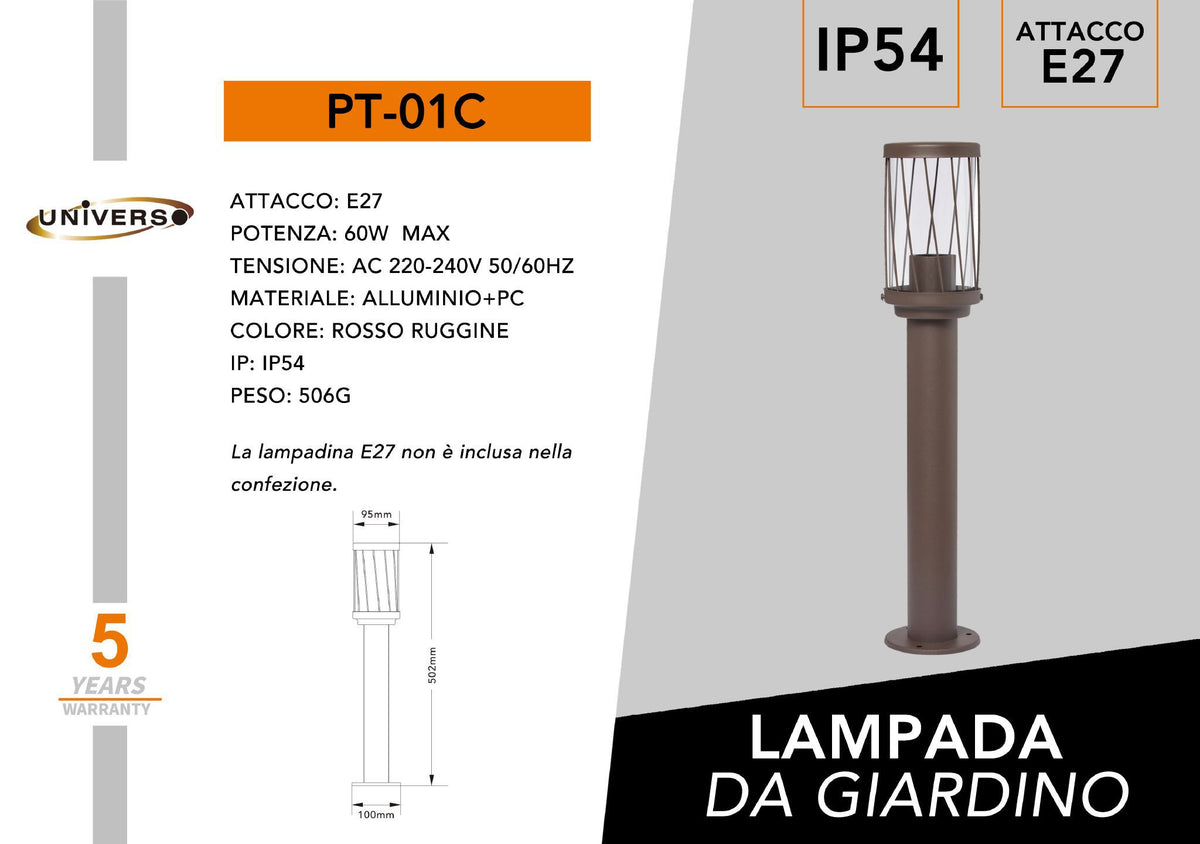 Luce da giardino e da percorso – PT-01C