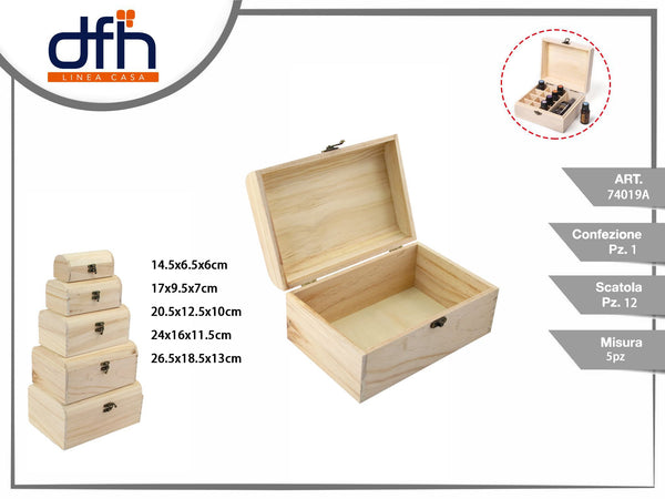 SCATOLA DI LEGNO 5 pz