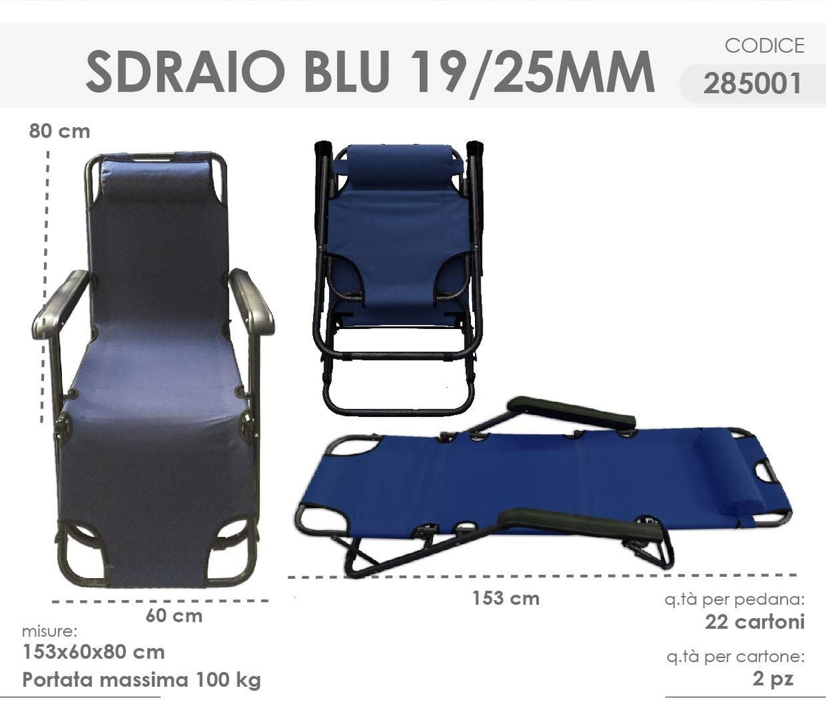 Lettino da giardino – 013492