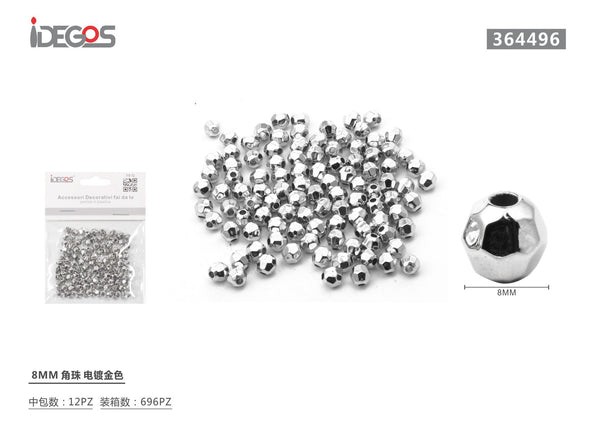 Perline decorative sfaccettate, 8 mm