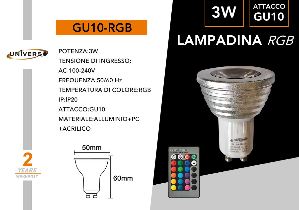 Lampadina GU10 Universo – GU10-RGB