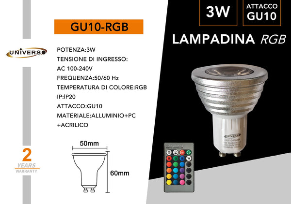Lampadina GU10 Universo – GU10-RGB
