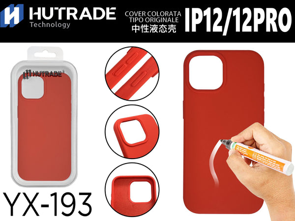 YX-193 COVER COLORATA IN GOMMA IP12/12PRO ROSSO