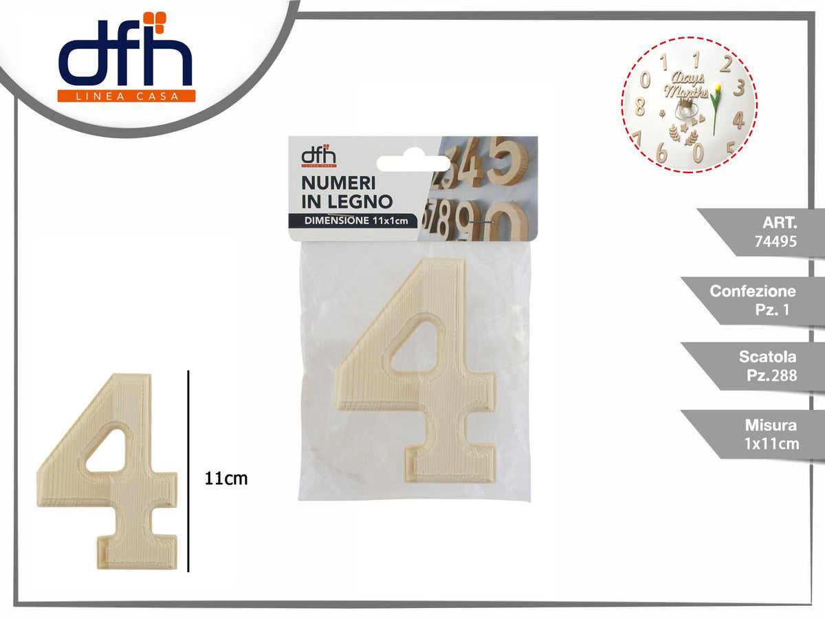Targhetta numero di legno