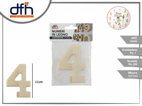 Targhetta numero di legno