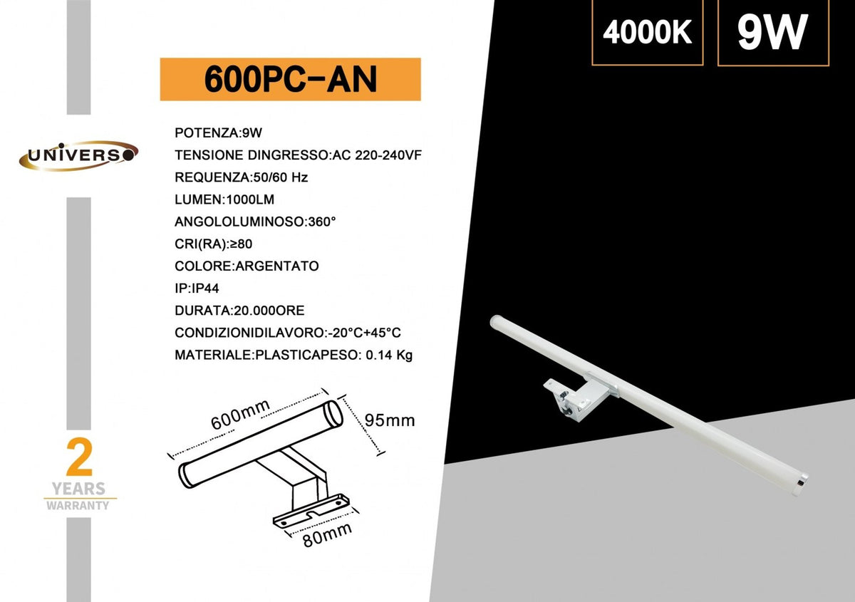 Lampada per specchio – 600PC-AN