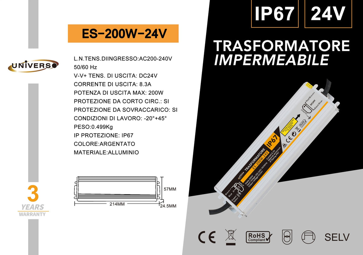 Alimentatore LED – ES-200W-24V