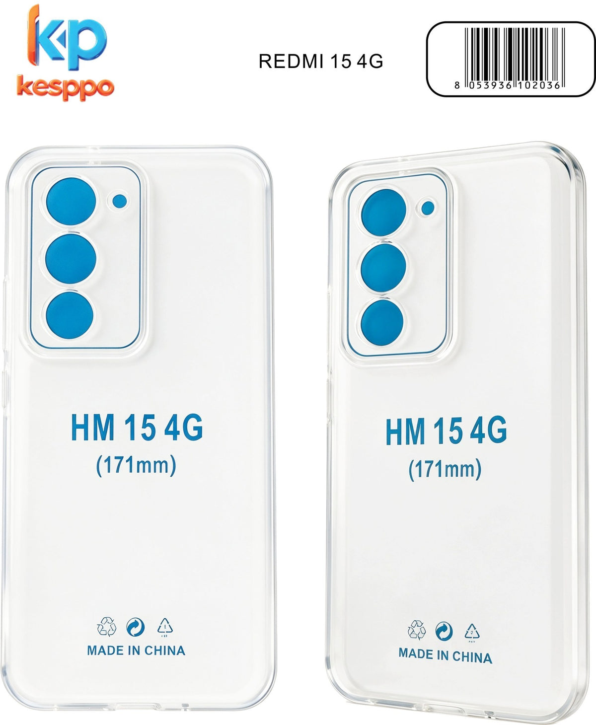 Custodia trasparente per Redmi 15 4G