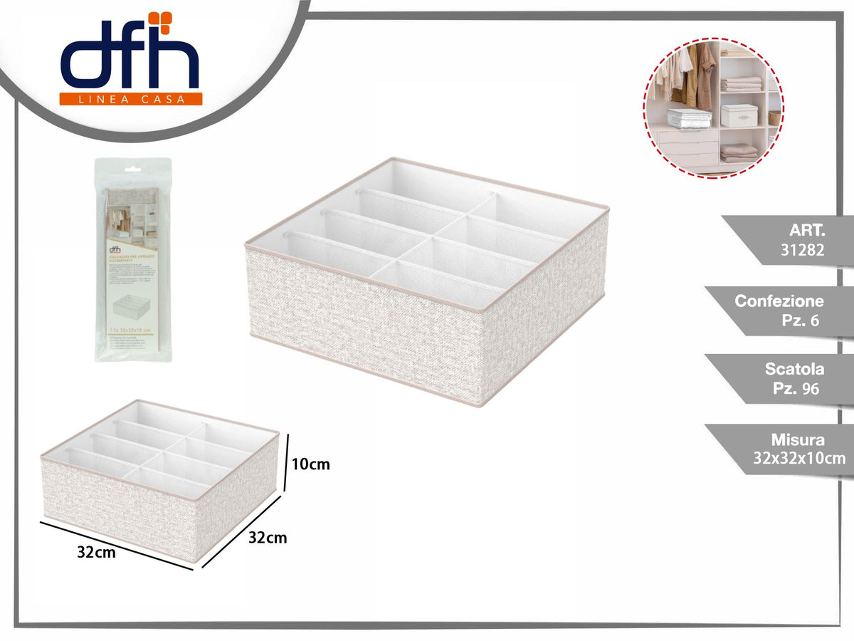 ORGANIZER PER ARMADIO 32 × 32 × 10 cm 8 SCOMPARTI
