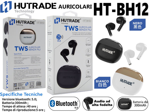 BH-12 CUFFIE BLUETOOTH NERO