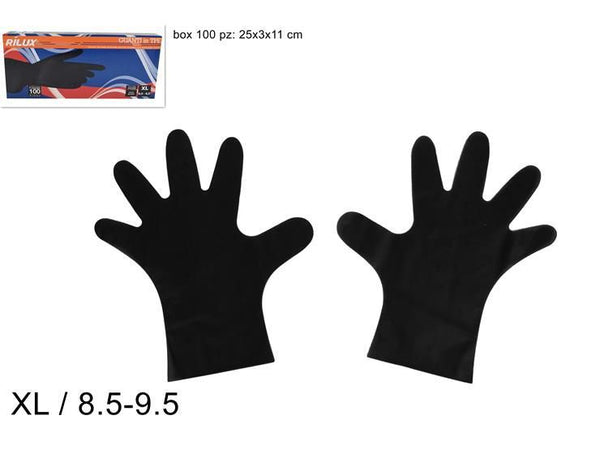 Guanti monouso tpe box 100 pz mis.xl nero