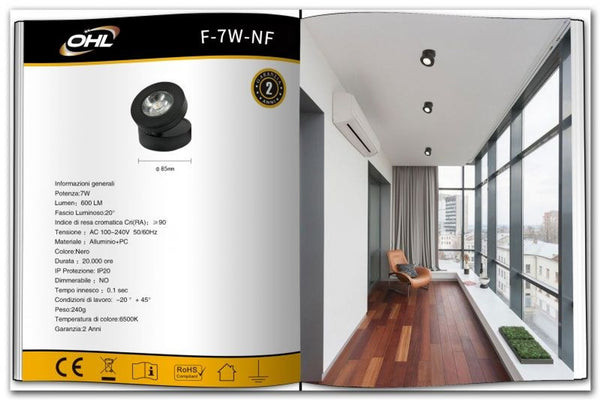 Faretto da soffitto – F7W-NF / F7W-NN