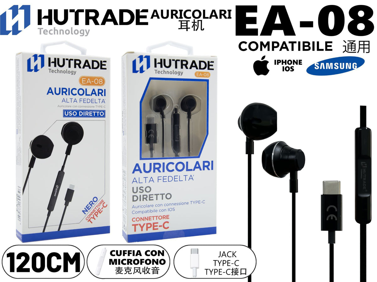 EA-08 AURICOLARE PER CELLULARE ATTACCO TYPE-C COMPATIBILE IOS