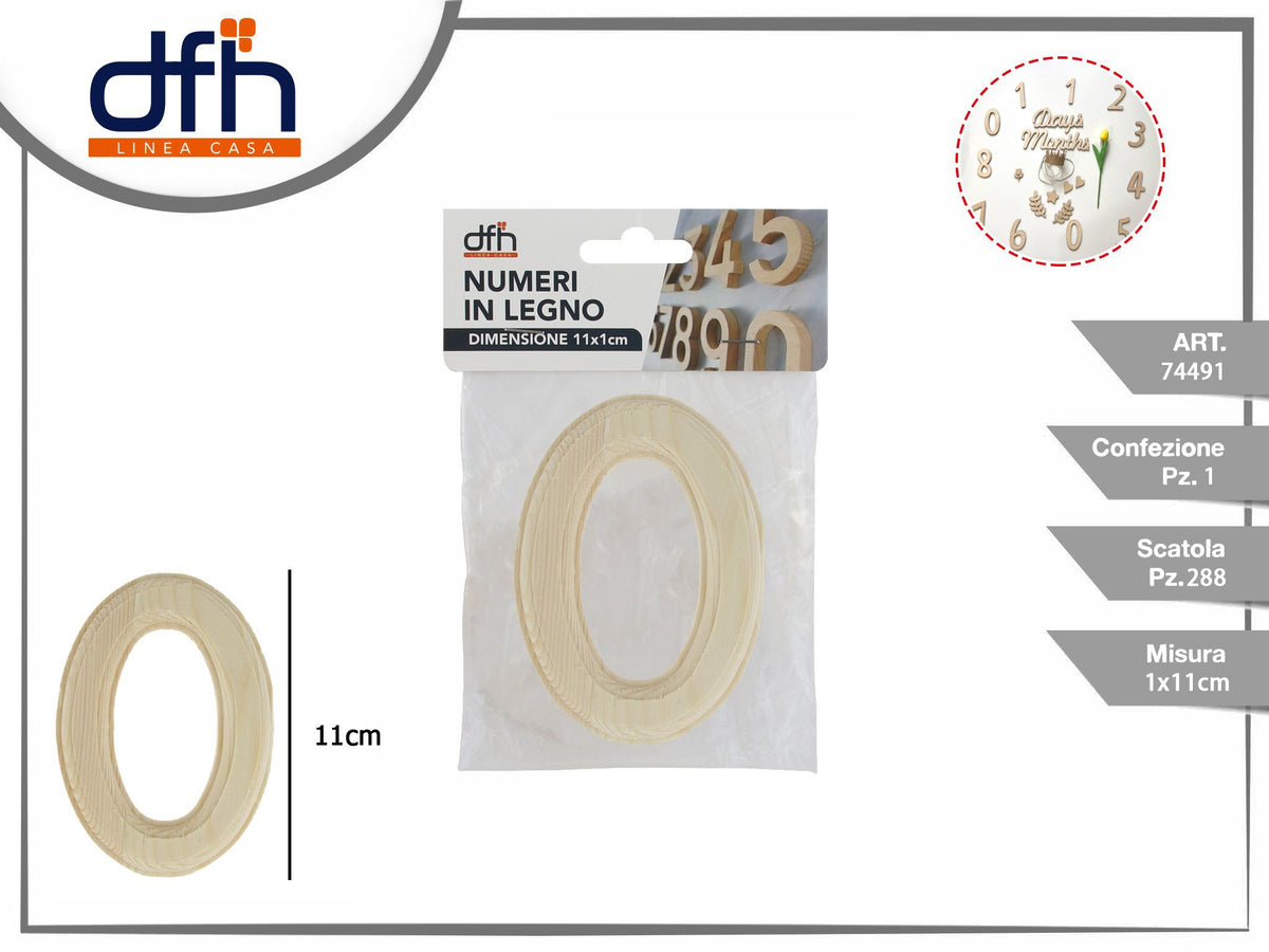 Targhetta numero di legno