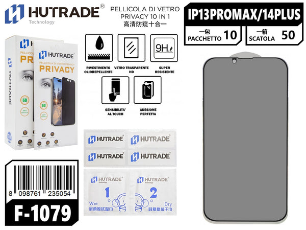 PELLICOLA DI VETRO PRIVACY 10IN1 IP13PROMAX/14PLUS – F1079 202307