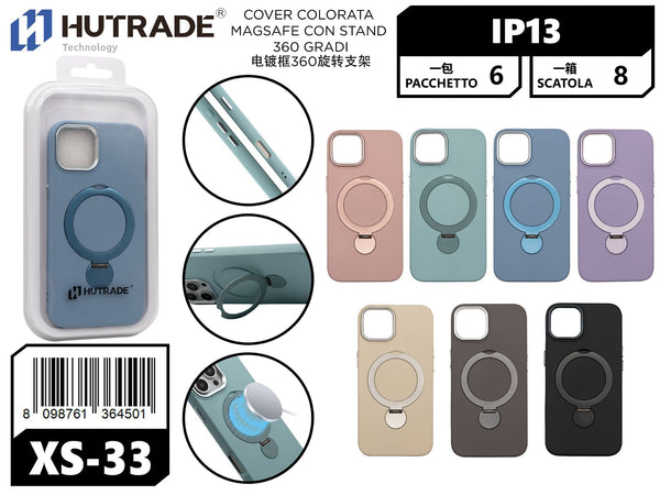 XS-33 COVER COLORATA MAGSAFE CON STAND 360 GRADI IP13