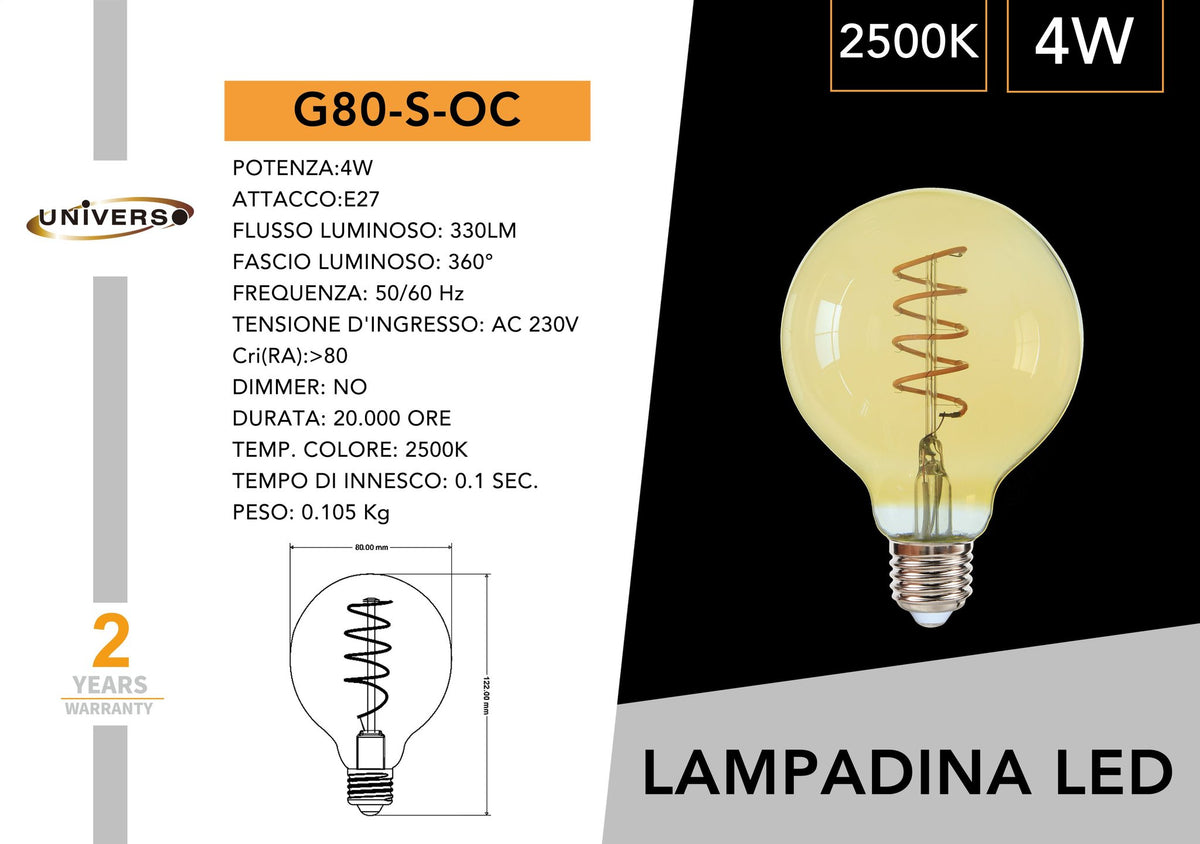 Lampadina LED Universo – G80-S-OC