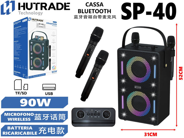 SP-40 CASSA BLUETOOTH CON MICROFONO /FM DA 15W*2 90W