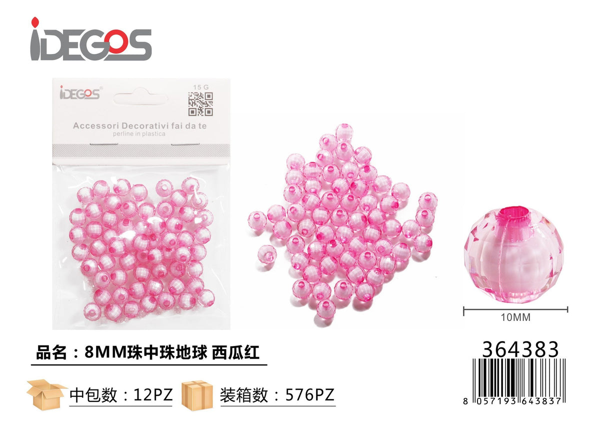 Perline decorative modello globo, 8 mm