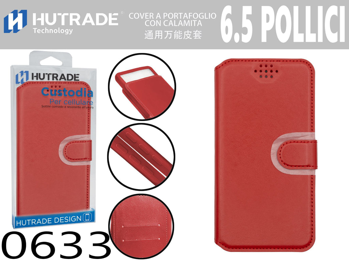 COVER A LIBRO UNIVERSALE 6.5 POLLICI ROSSO