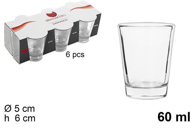 Pack 6 bicchierini Damasco 60 ml