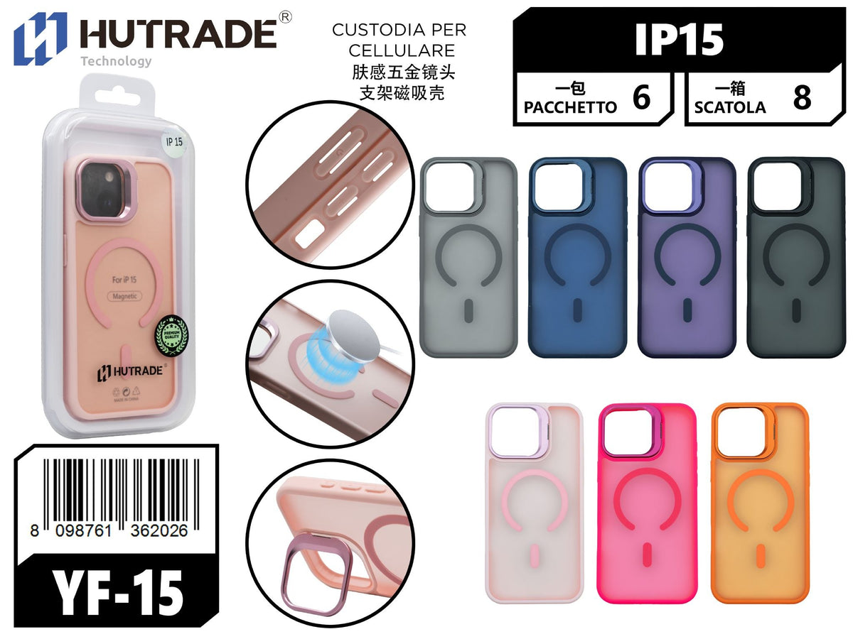 YF-15 COVER COLORATA OPACA CON SUPPORTO A MAGSAFE IP15