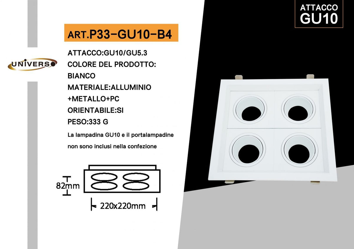 Porta Faretto Universo – P33-B4