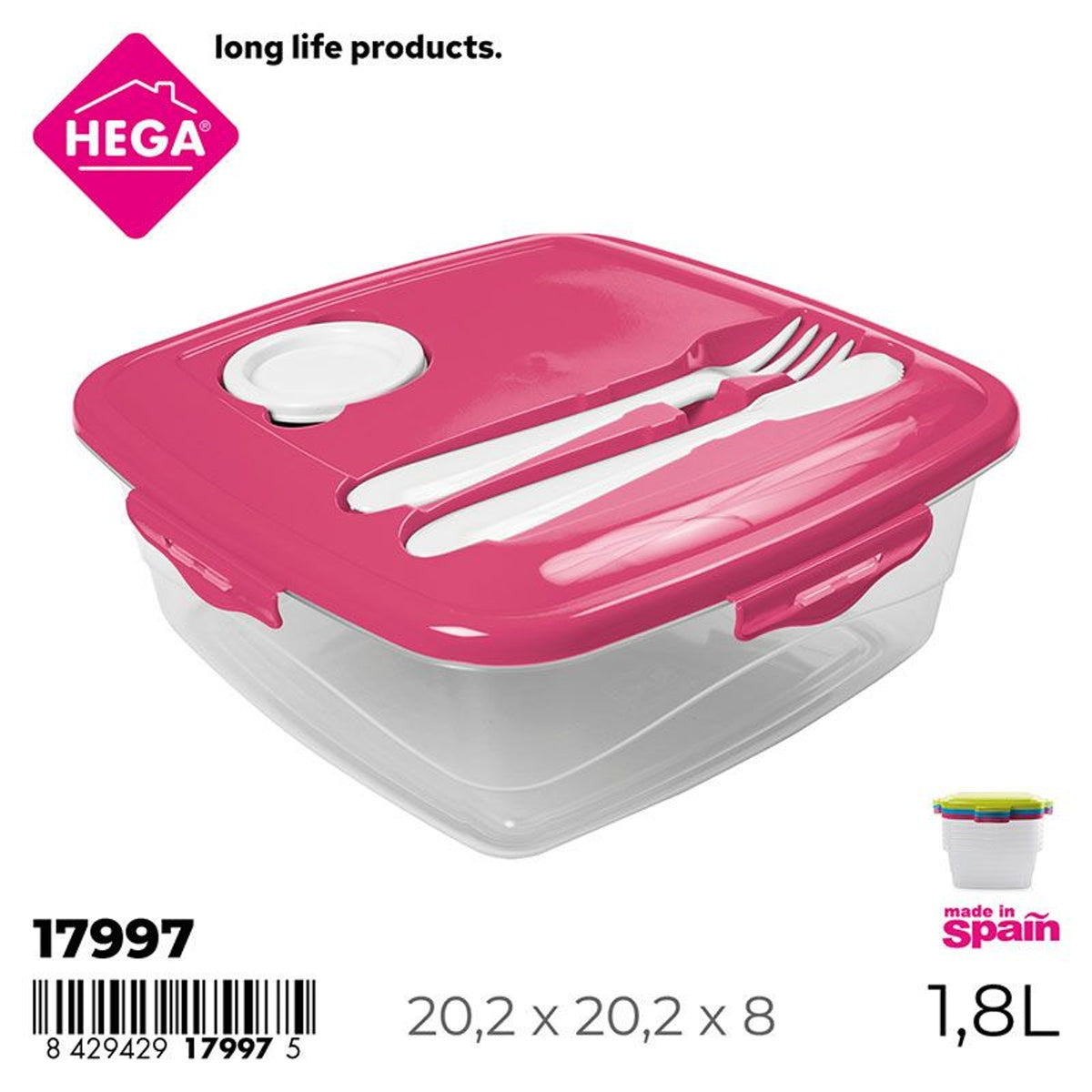 Contenitore london quadratto con posate e salsiera 1,8 l