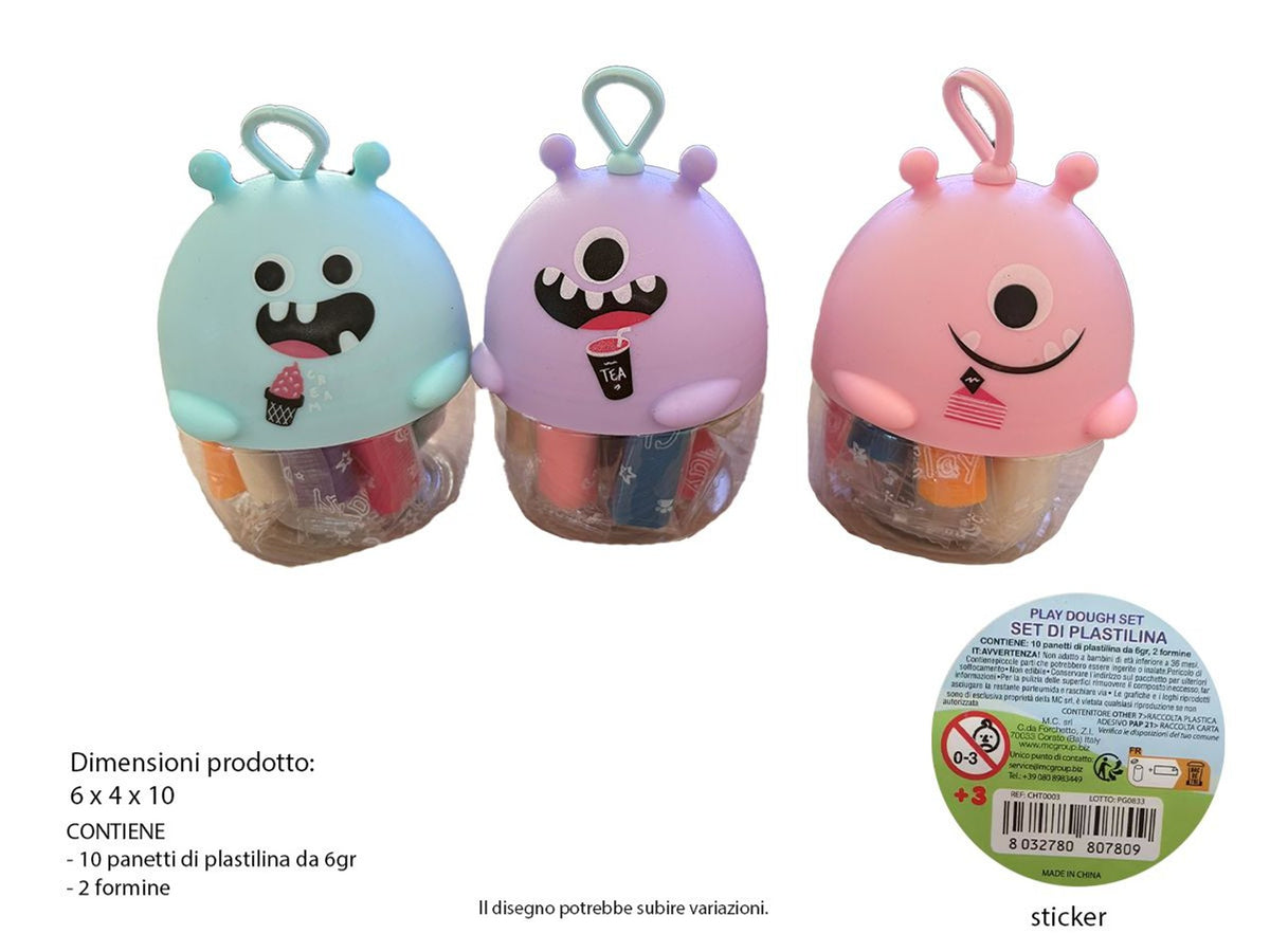 Set di plastilina in contenitore alieno
