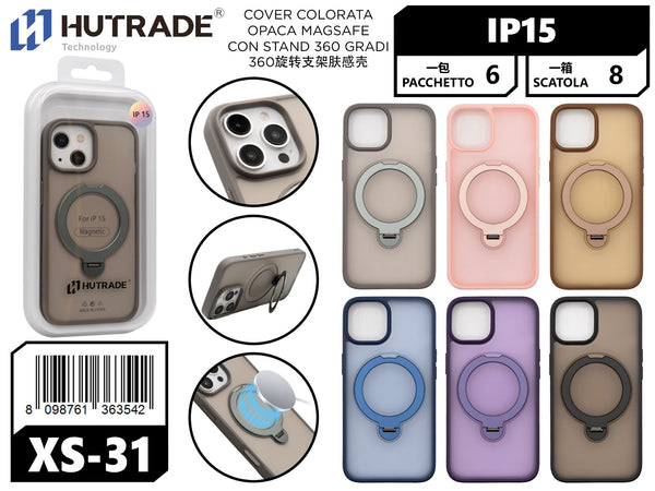 XS-31 COVER COLORATA OPACA MAGSAFE CON STAND 360 GRADI IP15