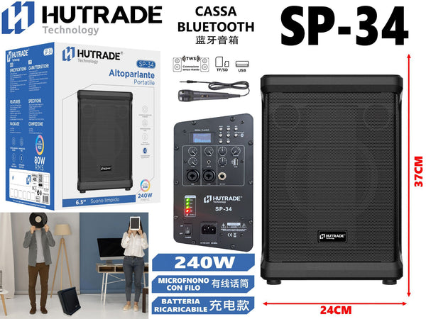 SP-34 CASSA BLUETOOTH CON MICROFONO /FM DA 240W
