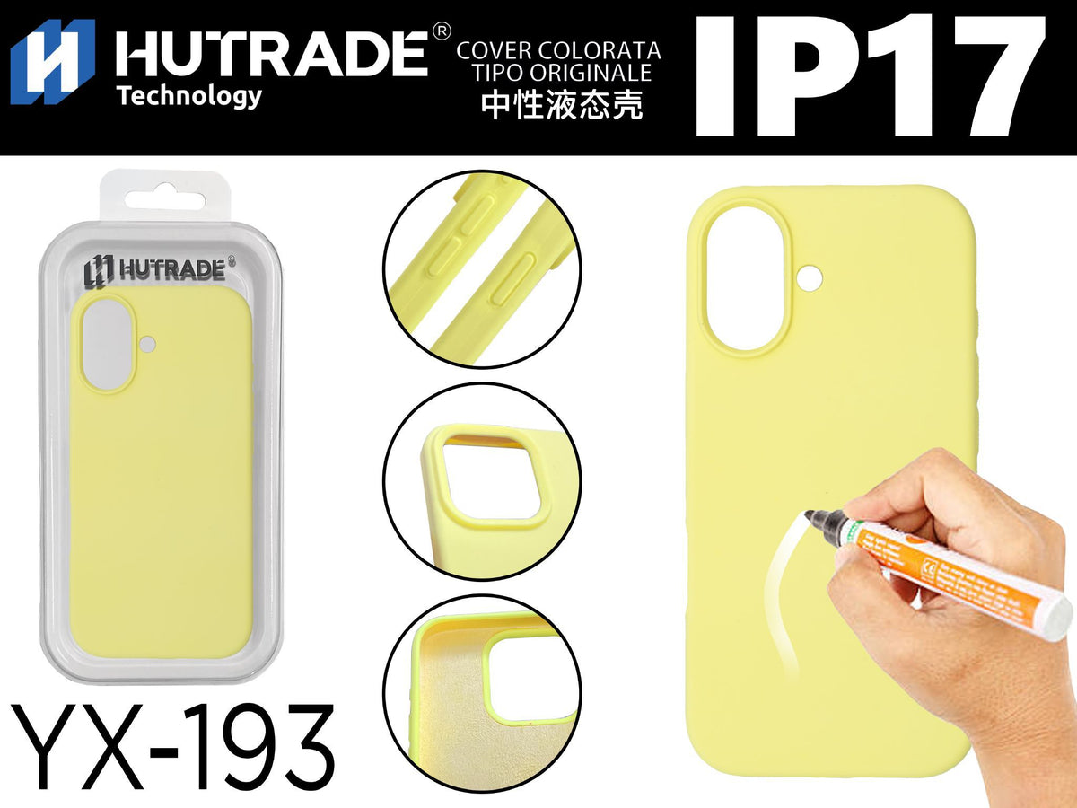 YX-193 COVER COLORATA IN GOMMA IP17 GIALLO