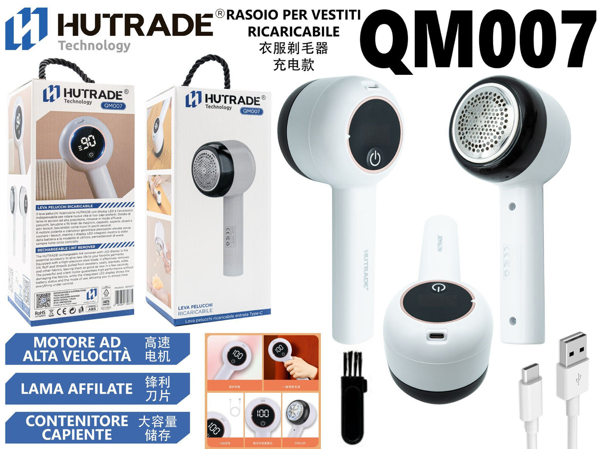 QM007 RASOIO PER VESTITI RICARICABILE