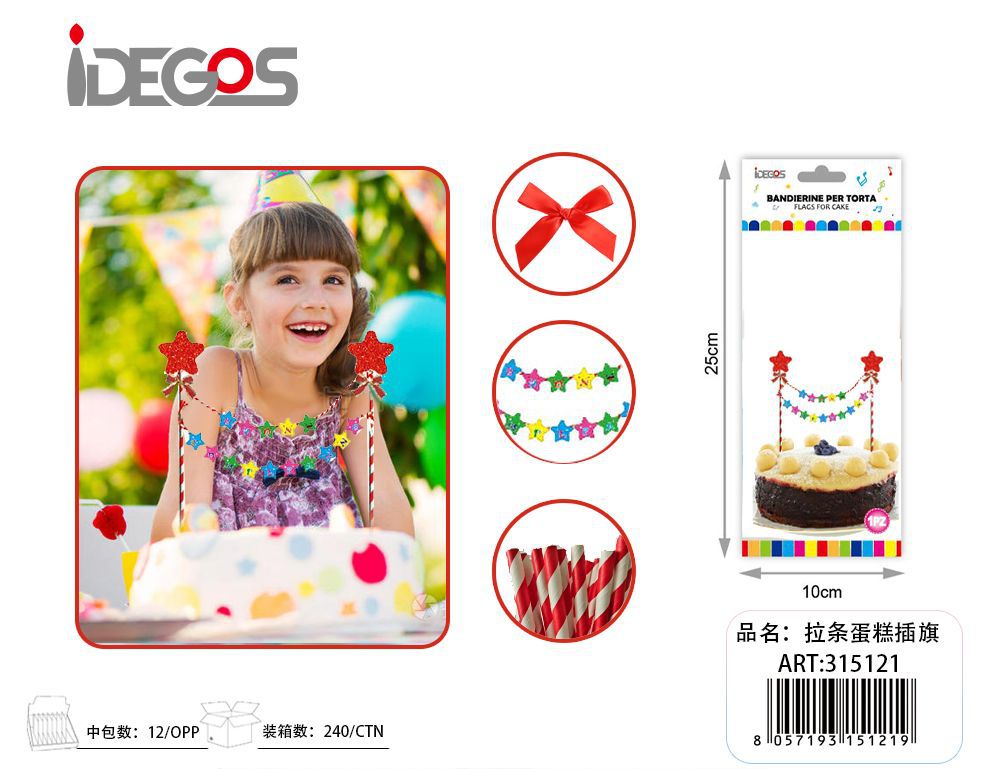 Stecchini decorativi per torte, 12 pezzi