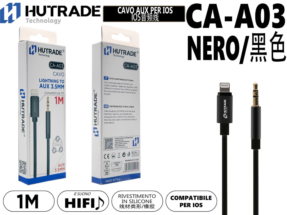CA-A03 CAVO AUX PER LIGHTNING NERO