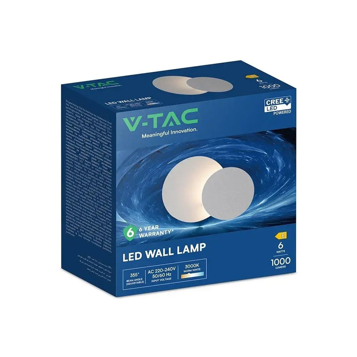 Applique LED con chip CREE 6 W orientabile e retroilluminata