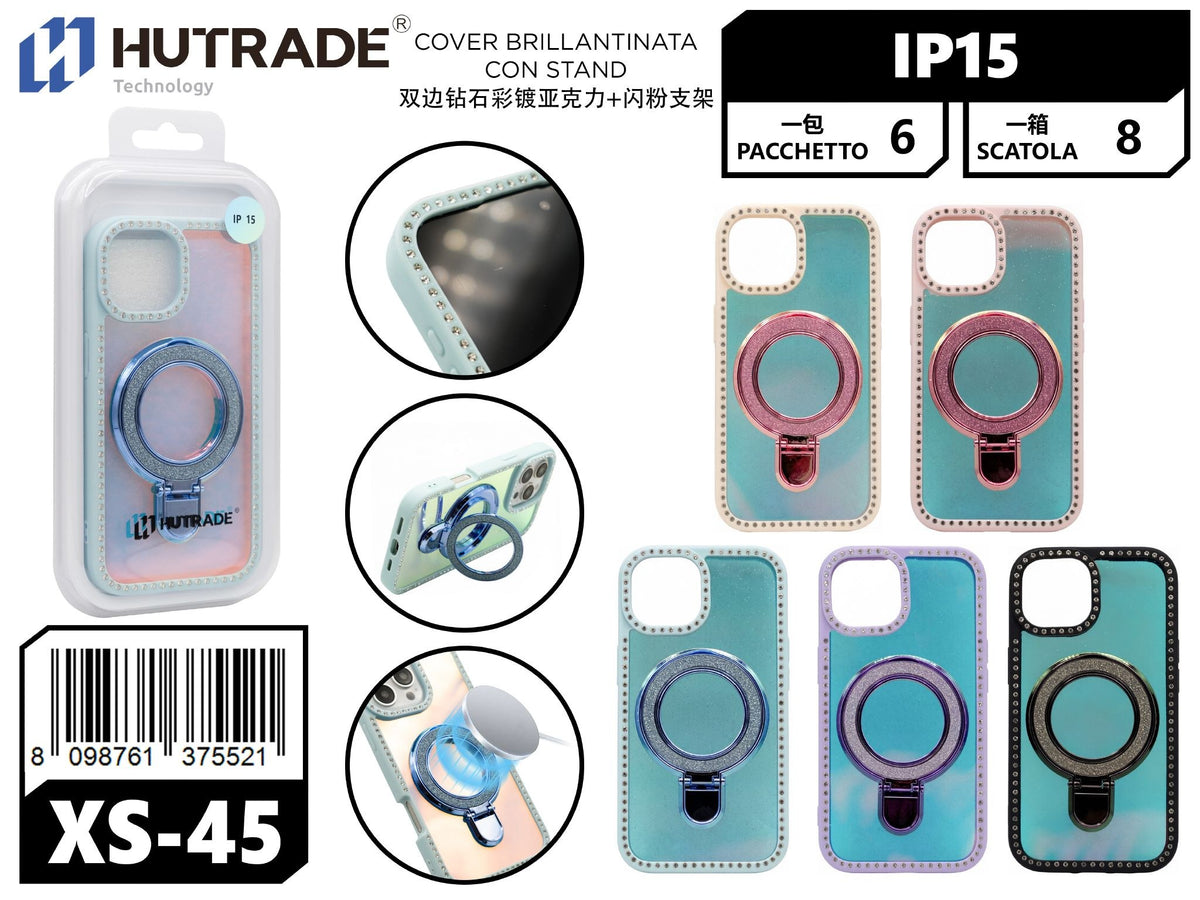 XS-45 COVER BRILLANTINATA CON STAND IP15
