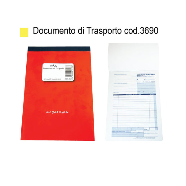 GM. Quick Grafiche, blocco documento di trasporto