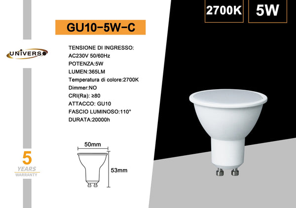 Lampadina Universo – GU10-5W-C