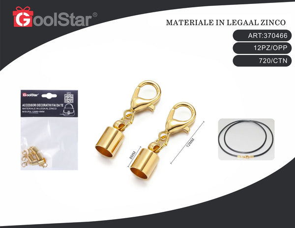 Chiusure GoolStar a moschettone con terminale tubolare, 5 pezzi